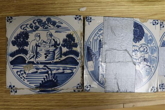 Fifteen Delft tiles